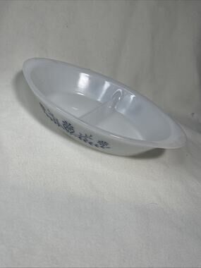 Vintage FireKing Blue Cornflower Serving Divided Dish
